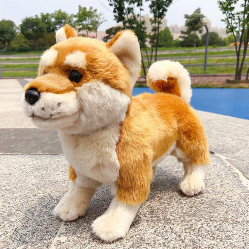 Shiba Inu Plush Corgi Pillow Cute Dog Doll Stuffed Animal Plush Toy 12 Inches (Brown)