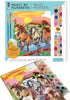 Bright Stripes Paint by Numbers Kit for Kids - Easy Follow Canvas with Frame, Wild Horses Paint Kit