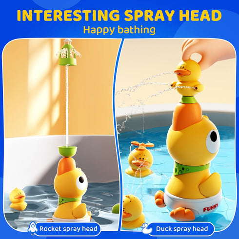 FIRRLUCO 4 3 Baby Bath Toys, Baby Bath Shower Head for Bathtub with Adjustable Sprayer, Control the Flow Rinser Babies