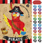 WERNNSAI Pin The Eye Patch on The Pirate - Pirate Party Game with 24 Reusable Stickers & Blindfold