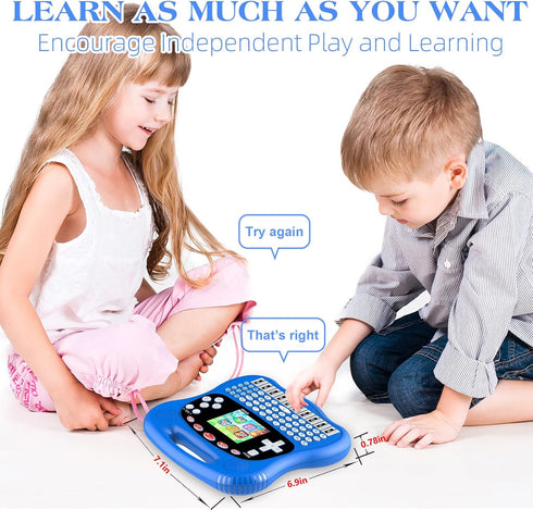 Interactive Early Learning Tablet, Educational Toys for Ages 2+, ABC's, Words, Shapes, Music, Blue