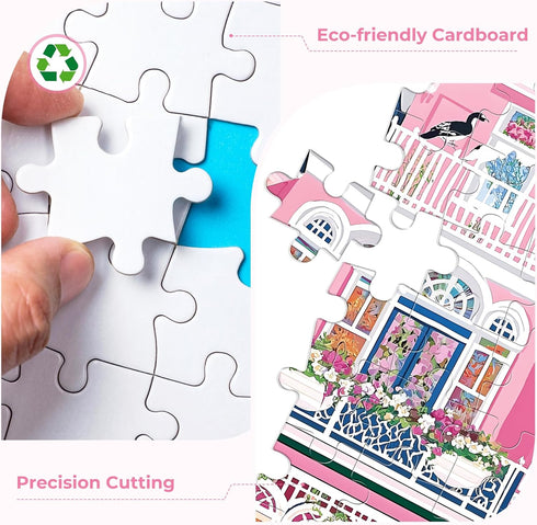 Nitktaia 500 500 Puzzles,20.5x15 Puzzles for Adults Pieces,Beautiful Manor Puzzle for Adults Pieces,Spring Garden House