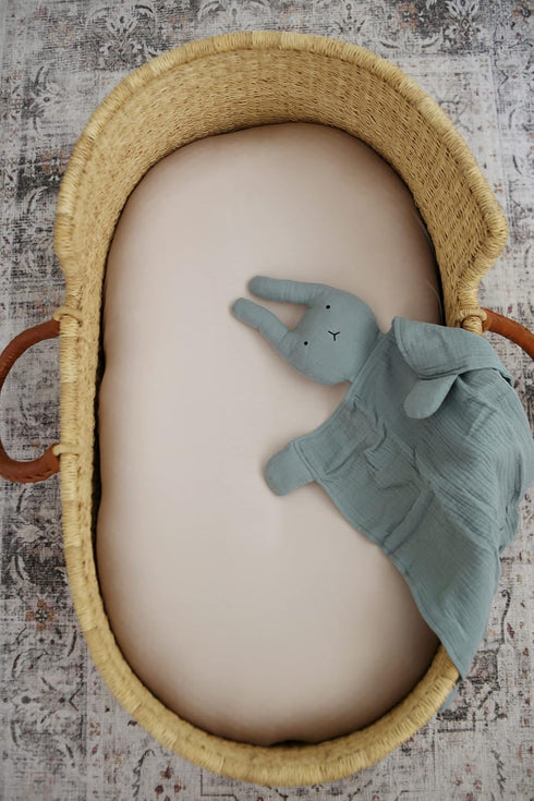 12 15 Marlowe & Co Organic Cotton Muslin Bunny Lovey Security Blanket, in x in (Sage)