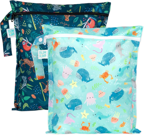 Bumkins - Waterproof Wet Bag - For Baby, Travel, Swim Suit, Cloth