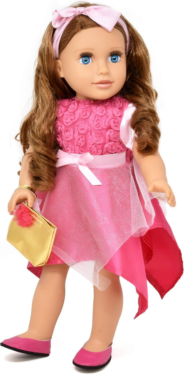 Gift Boutique 18 Inch Girl Doll - Fashion Doll with Fine Hair, Pink Shoes, Accessories for Girls