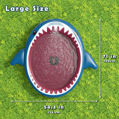 71-Inch 3-in-1 Swimming Summer Jasonwell Inflatable Kiddie Pool Sprinkler: Children Ball Pit Shark Baby Wading Pool
