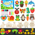 Worgree 48 Pcs DIY Wooden Magnets | Painting Kit for Kids Ages 4-12 | Glow in The Dark Party Favors and Gifts