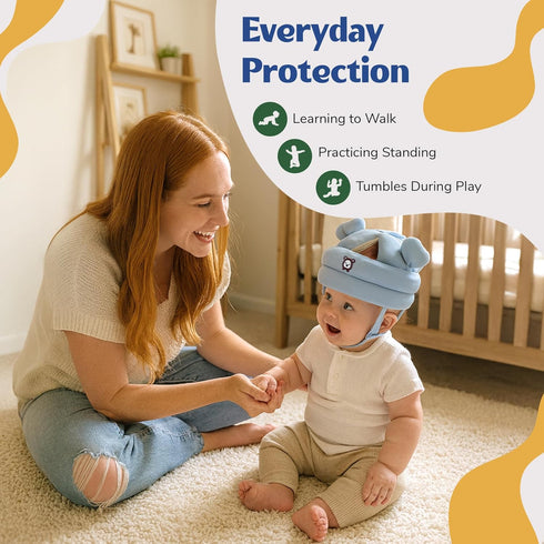 Nibelloo 12-36 Baby Head Protector for Crawling Walking, Infant Helmet with Foam Bumpers, Adjustable Baby Helmet