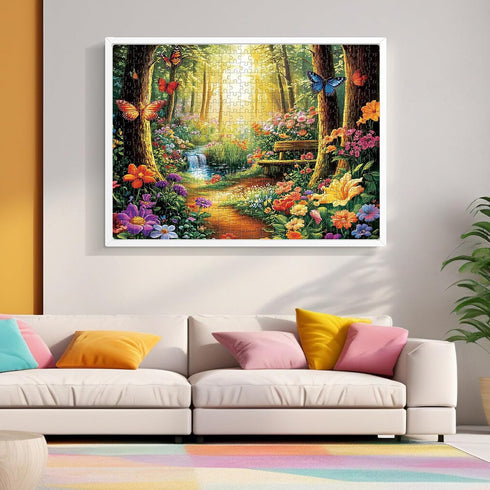 Amusding 500 500 20.5 15 Inch Piece Jigsaw Puzzle for Adults, Forest Butterfly Jigsaw Puzzle Piece Forest Jigsaw