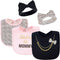 Little Treasure baby-girls Bib and Headband Set