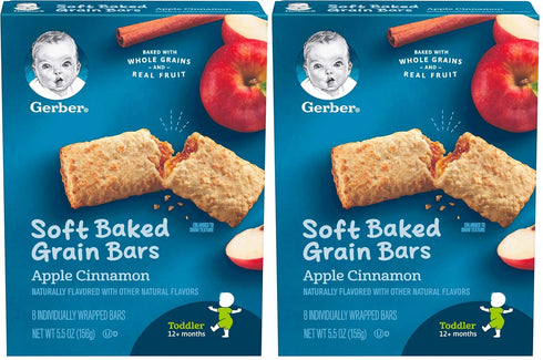 Gerber Graduates Cereal Bar, Apple Cinnamon, 5.5 oz (Pack of 2)