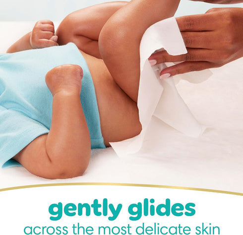192 (3 Packs) Pampers Baby Wipes Sensitive, Water Based Wipes, Hypoallergenic and Unscented Wipes, Wipes Total Refill