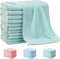 Hahafelt 12 Pack Green Baby Burp Cloths for Boys and Girls Coral Fleece