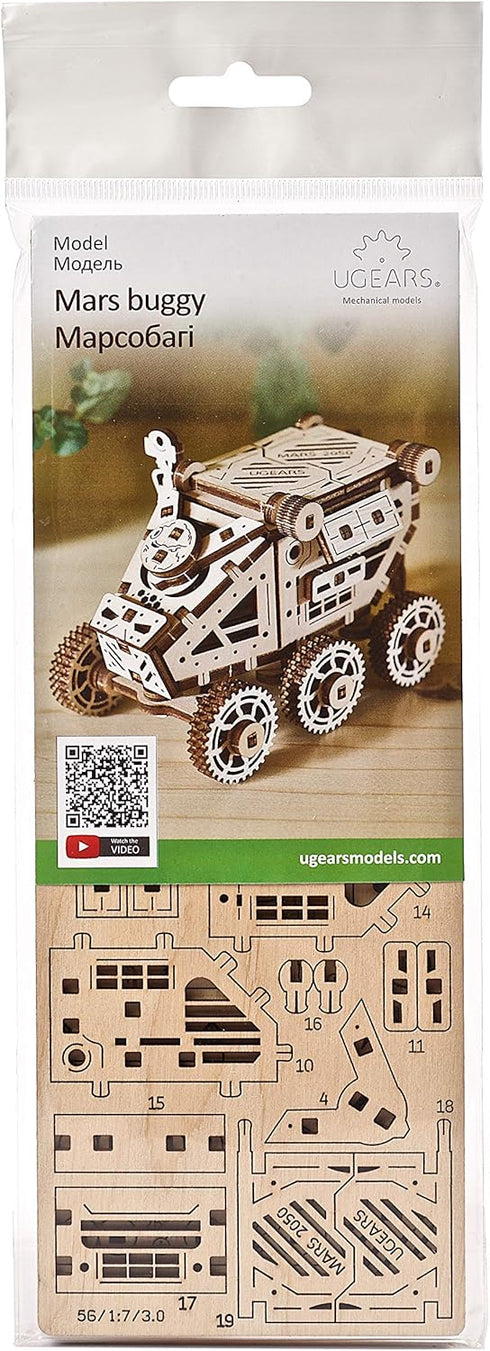 UGEARS Science STEM Mars Rover - DIY Engineering Activity, Mechanical Wooden Puzzle, Educational Gift