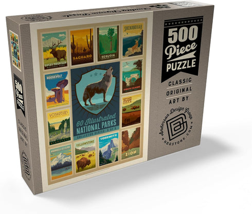 MyPuzzle National Parks Collector Series - Edition 5, Vintage Poster - Premium 500 Piece Jigsaw Puzzle for Adults