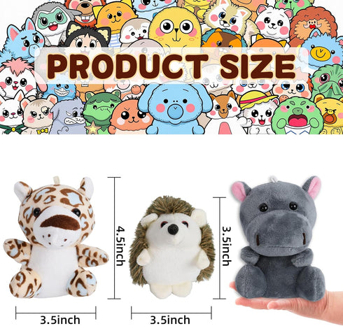 cideny 12 4.5 Inch Pcs Small Stuffed Animal Bulk - Fluffy Stuffies, Animals Keychain Decoration, Carnival Prizes