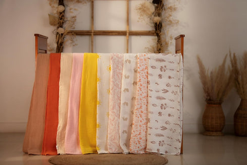 100% 47"x47", Pack 2 Muslin Swaddle Baby Blanket for Boys and Girls, Cotton, Swaddles for Newborns, Soft Breathable
