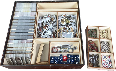 The Broken Token Board Game Organizer - Dead of Winter Compatible Wood Storage Box with Trays and Dividers