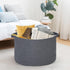 Blanket Basket 20"x 20"x 13" Cotton Rope Basket for Living Room, Baby Toy Storage, Large Woven Laundry Basket, Gray