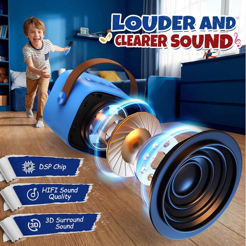 YLL 2 3, 4, 5, 6, 7, 8, 9,10,11,12+ Mini Karaoke Machine for Kids Adults, Portable Bluetooth Speaker with Wireless