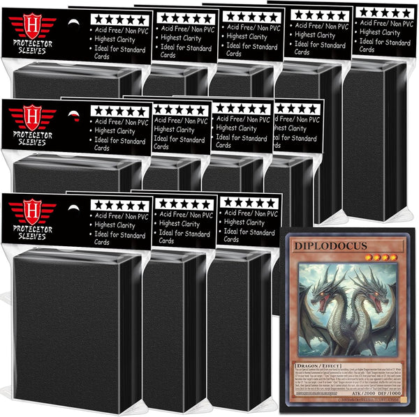 1200 Pcs Black Card Sleeves for Trading Cards, Soft Clear Card Protective