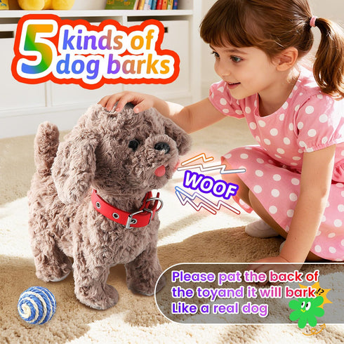 Marsjoy Set, Teddy Walking Barking Dog Toy Singing Puppy Repeat What You Say Teddy with Control Leash Electronic Dog