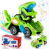 Dinosaur Toys for Kids 3-5, Transforming Dinosaur Car Toy with Light Music for Toddlers, Dino Transformer Toys