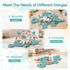 Lavilefora Tummy 6 0-6-12 Baby Time Mat, Oversize Dinosaur Shaped Baby Play Gym Mat with Toys, Play Mat for Babies