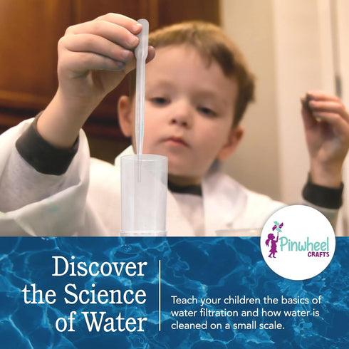 Water Filter DIY Kit for Kids - Educational Water Purification STEM Kits with Sand, Pebbles, Filter Chamber & Paper