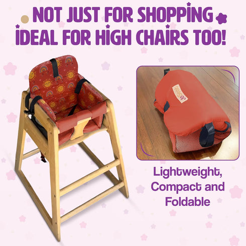 Shopping Cart Seat Cover for Baby, High Chair & Grocery Seat Protector, Padded Chair Covers for Restaurant Seats