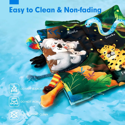 Baby Books for 0-6 Months, High Contrast Sensory Tummy Time Toys, Touch Feel Book for 6-12 Months, Christmas Gift