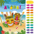 WERNNSAI Pin The Feather on The Tiki Party Game, Hawaiian Luau Supplies for Kids with Aloha Poster