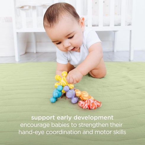 Ubbi Joinibble Teether for Babies, Food-Grade Platinum Silicone, Soothes Teething and Massages Gums, BPA and PVC-Free