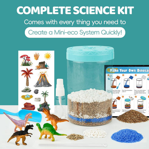 Light Up Dinosaur Terrarium Kit for Kids, Educational Gardening Science Kits, Creative Dinosaur Toys for Ages 4-12