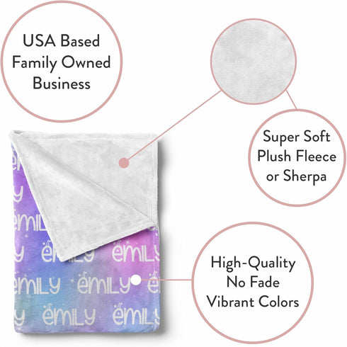 Cozy 50x60) Personalized Name Blanket - Customized Blankets for Boys & Girls, Ships Next Day, Soft & Personalized Throw