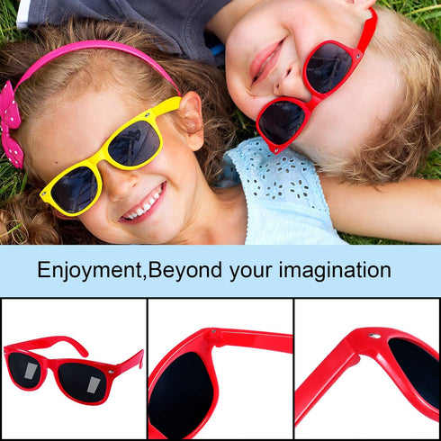 GINMIC Kids Sunglasses Party Favors, 12 Pack Neon Sunglasses for Boys and Girls, Great Gift
