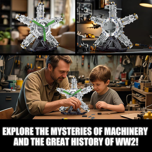 5-Cylinder Set, WW2, 8-14+ (863 Radial Engine Building Build Your Own Mini Military Plane Engine Model Kit that Runs