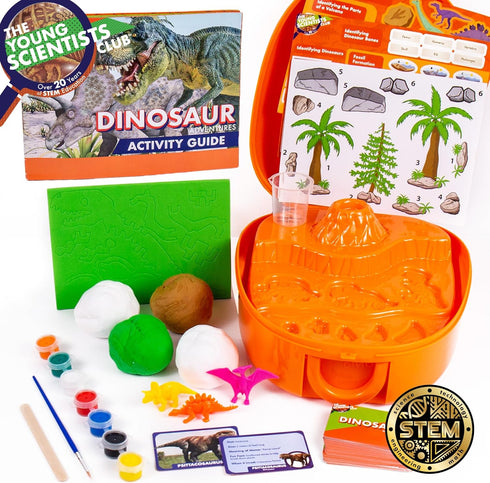 Dinosaur Adventure Pack by Horizon Group USA, STEM Kit with 16 Activities, Reusable Backpack & DIY Foam Dinosaur