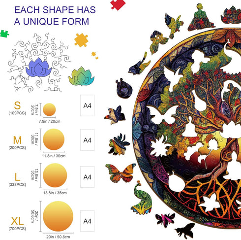 KAAYEE Wooden Jigsaw Puzzles - Wooden Puzzle Adult Unique Shape Advanced Tree Wooden Jigsaw Puzzle for Adult, Best Gift