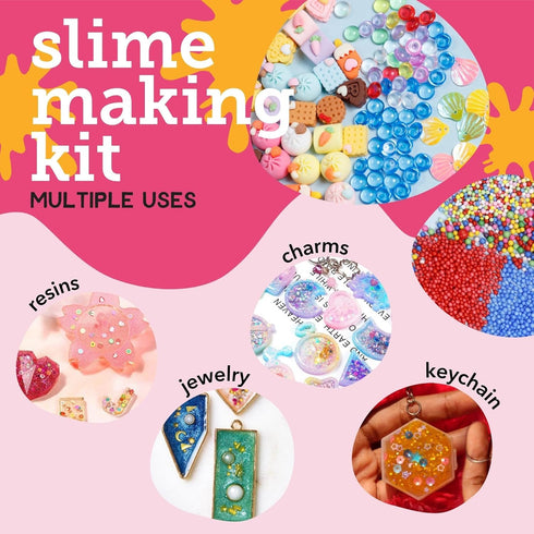 Incraftables Slime Kit for Girls & Boys, DIY Add-ins Slime Making Kit with Charms, Foam Balls, and Mix-ins