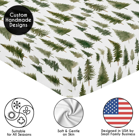 2-Piece Set Sweet Jojo Designs Baby Crib Sheets (Green Woodland Tree) for Boys or Girls, Infant Nursery, Toddler Room