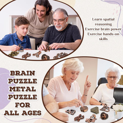 24 Yilloog Pcs Metal Brain Teaser Puzzles Assortment for Adults Difficult Magic Puzzles Highly Hard Brain Games Iq