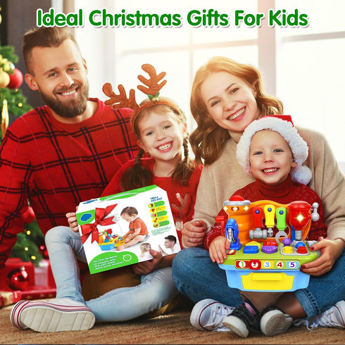 Toys for 1 Year Old Boy, Musical Learning Workbench for Toddler Toys Age 1-2, Birthday Gifts for Early Education