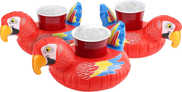 GoFloats Inflatable Pool and Hot Tub Drink Holders, 3 Pack, Choose Unicorn, Flamingo, Palm Tree
