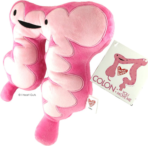 I Heart Guts 11" Colon Plush - You Move Me - Gift for Surgery Recovery, Get Well, Cancer Support, IBS, IBD