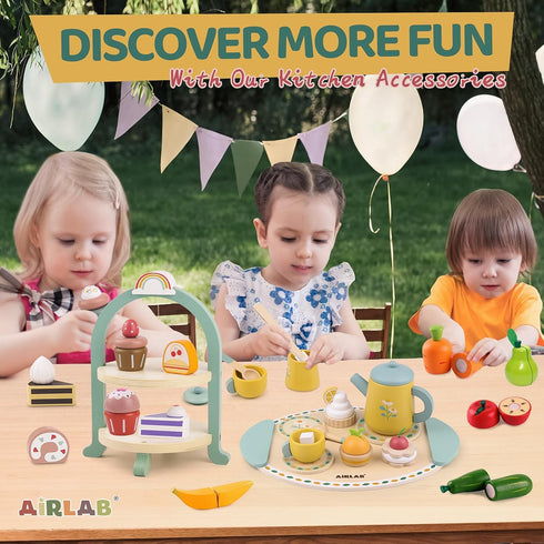 Sets 3-5 3 Sets 3 4 5 6 Tea for Toddlers Girl Birthday Gift Year Old Princess Party Wooden Play Food Toy for Kids