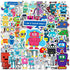 Jictegb 50 Pcs Cartoon Robot Stickers - Fun Robot Characters Designs, Premium PVC, Removable & Reusable, for Kids