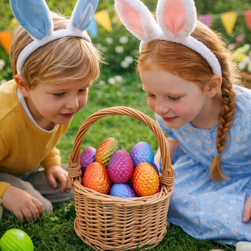 21 3D 21 Monjita Pcs Printed Easter Eggs with Pcs Mini Animal Figurines Inside, Flexible Articulated Fidget Wigglitz