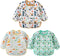 3 Pcs Waterproof Long Sleeves Baby Bibs, Weaning Smock Bib for 3-24 Months