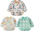 3 Pcs Waterproof Long Sleeves Baby Bibs, Weaning Smock Bib for 3-24 Months